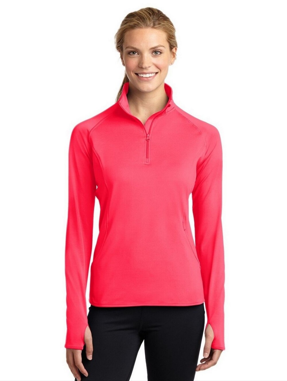 Hind Coral Pink Quarter-Zip Performance Pullover